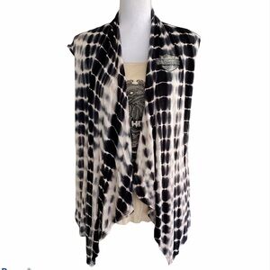 Harley-Davidson Tie Dye Bling Rhinestone Drape Front Tank Top Small/Medium